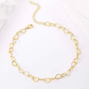 18K Gold Plated Heart Chain Anklet